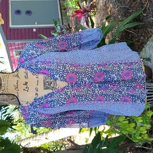 Joie silk flower pattern XXS 3/4 sleeve pullover blouse